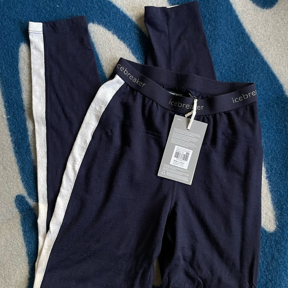 Icebreaker Women’s Sonebula Navy and White Leggings